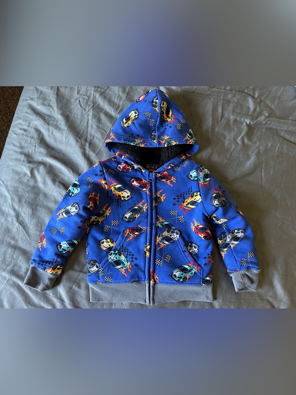 The Children's Place Blue Race Car Hoodie